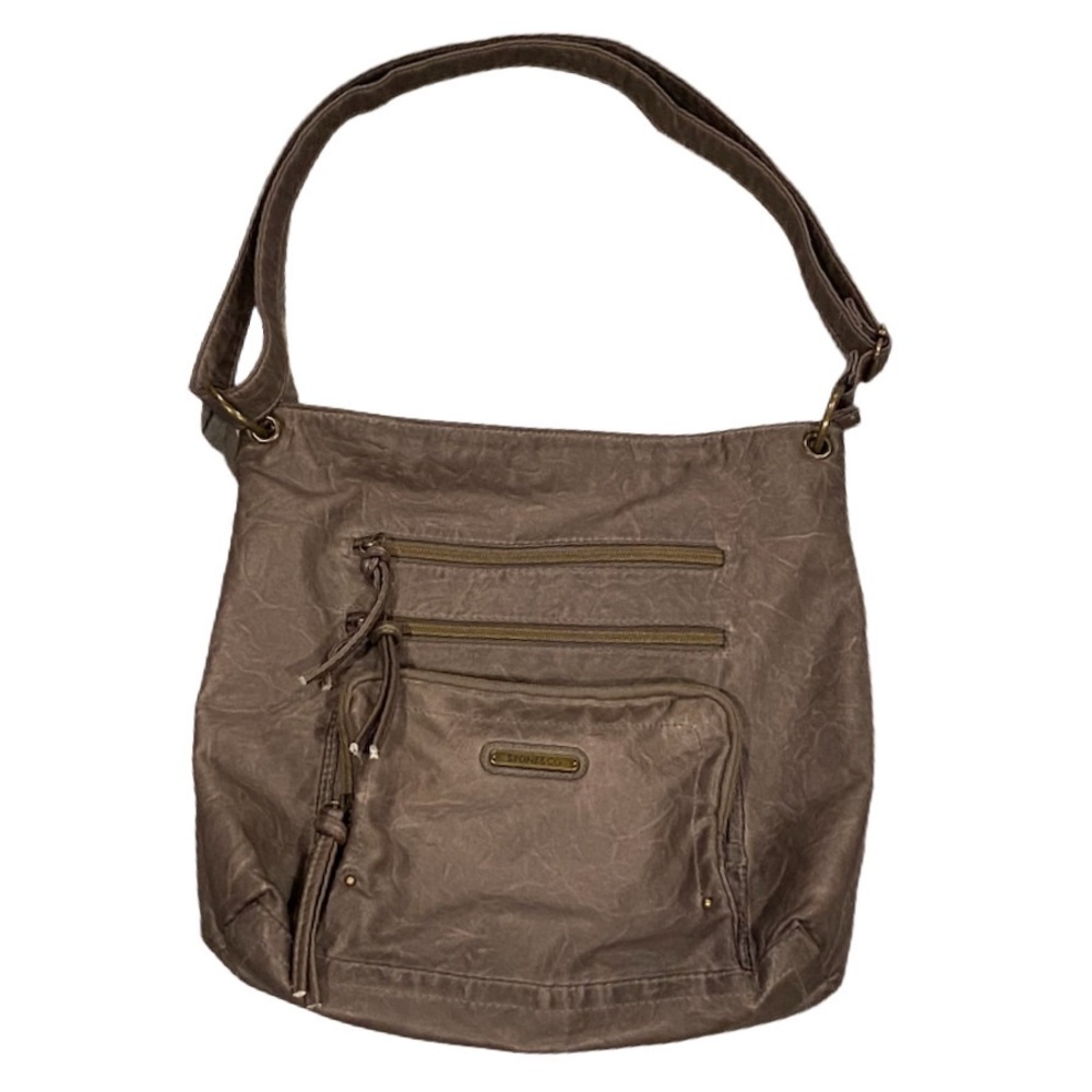 Stone Mountain & Co. Cross Body Purse Gray Adjustable Strap Bag Zip Pockets
